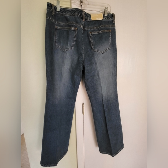 NWT MICHAEL Michael Kors Dark Wash Straight Stretch Jeans Sz 12/31 - Picture 2 of 5